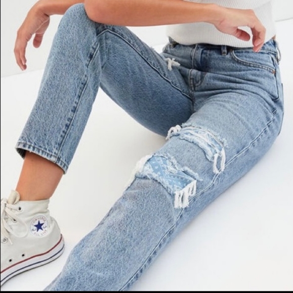 Pacsun bandana patch mom jeans - Picture 3 of 11